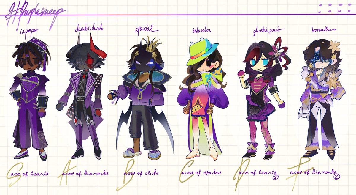 27yen_'s tweet photo. aces fashion show 🤔 
#inproperfanart #dumbisdumbfanart #epaxialfanart
#jojosolosfanart #ghostiefruitfanart #bormethiusfanart https://t.co/1xWWWv4wgv