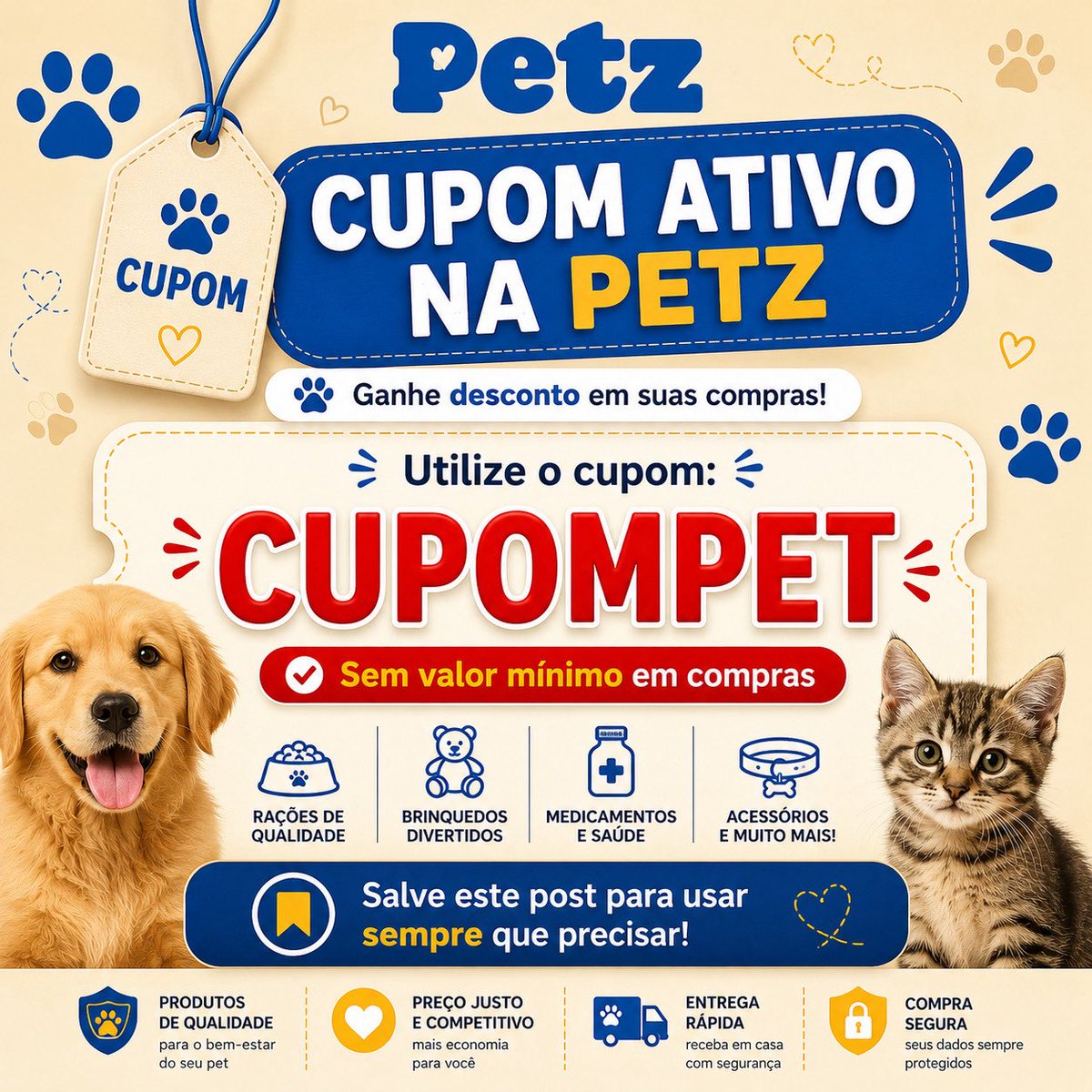 promotudonosso's tweet photo. 🗣️TEM CUPOM NA PETZ ‼️🐶😺🐾
Ração Golden Special para Cães Adultos Sabor Frango e carne 15 kg
De R$ 194,90 por R$ 184,49👏💸
🎟️Aplique o cupom: CUPOMPET👇
🛒 Produto: https://t.co/Zc0Hrs523k
🛒Outros produtos: https://t.co/cnHc6Pch95
#FLAxLS
Neymar https://t.co/Xt3jSC9nV7