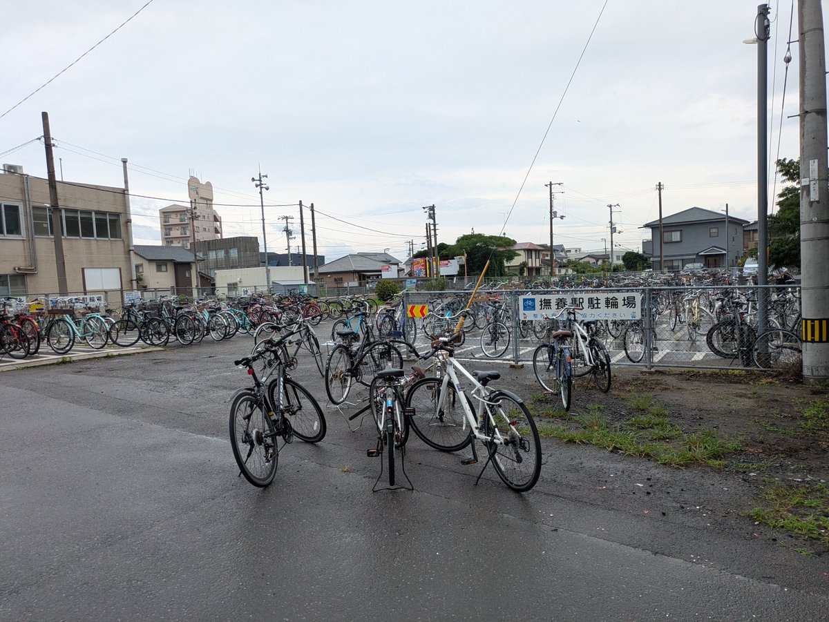 geky3zen's tweet photo. 撫養駅周辺。駅前には広い駐輪場と駐車場がありました。商業施設などは皆無で駅前に放置されていた廃屋が何とも言えない味わいを出していました。駅前の道をまっすぐ行くと突き当たりにはここも神社がありました。 https://t.co/Qh3ADGFUQf