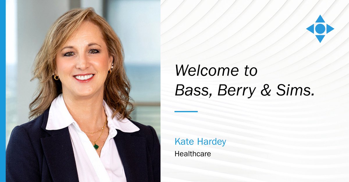 BassBerrySims's tweet photo. We welcome Kate Hardey to our Washington, D.C. office. She advises healthcare and life sciences companies, investors, and lenders on regulatory matters and complex transactions. Read more about Kate: https://t.co/qB6jXPr1jL
#BBSBoost https://t.co/3SY5K8oTAu