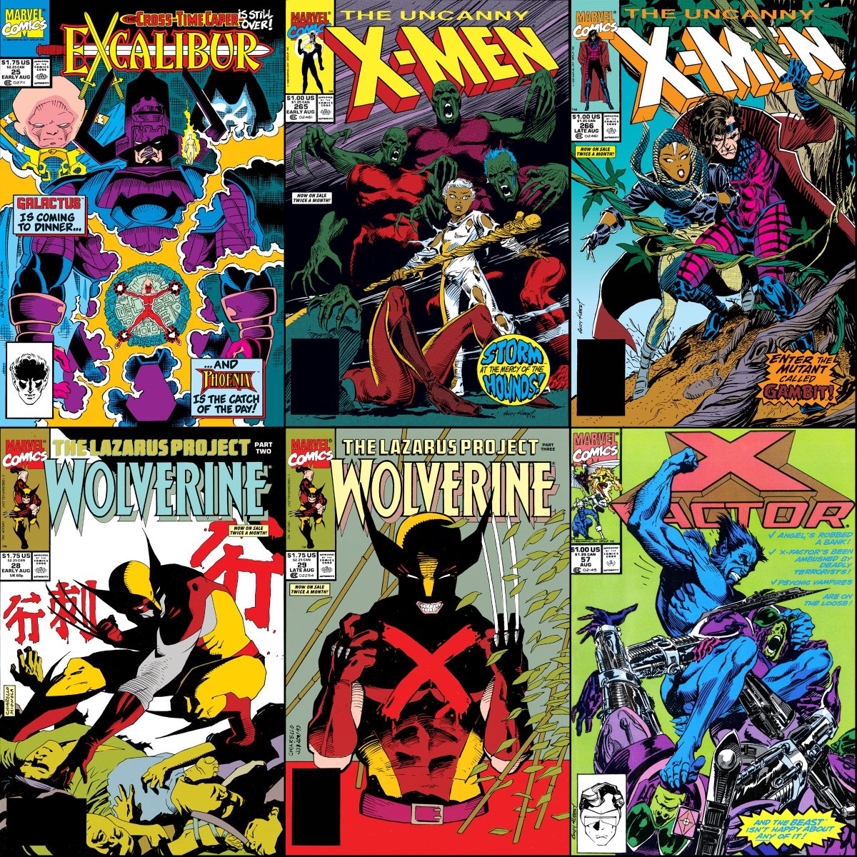 ClassicXMen's tweet photo. X-books that were on sale with cover dates of August 1990. https://t.co/pEXhS0VVYM