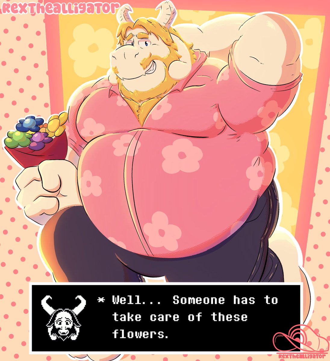 Rexthegator's tweet photo. Asgore from Undertale, he really is the king flower, huh?~ 💐🌺❤️
#deltarune https://t.co/tr7gx4zlFU