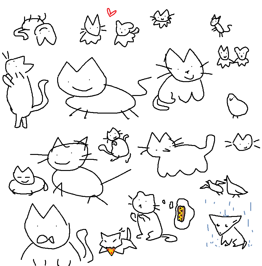 puptacon's tweet photo. i can draw a #cat and a #bird #hireme https://t.co/H2wpyRdzo8