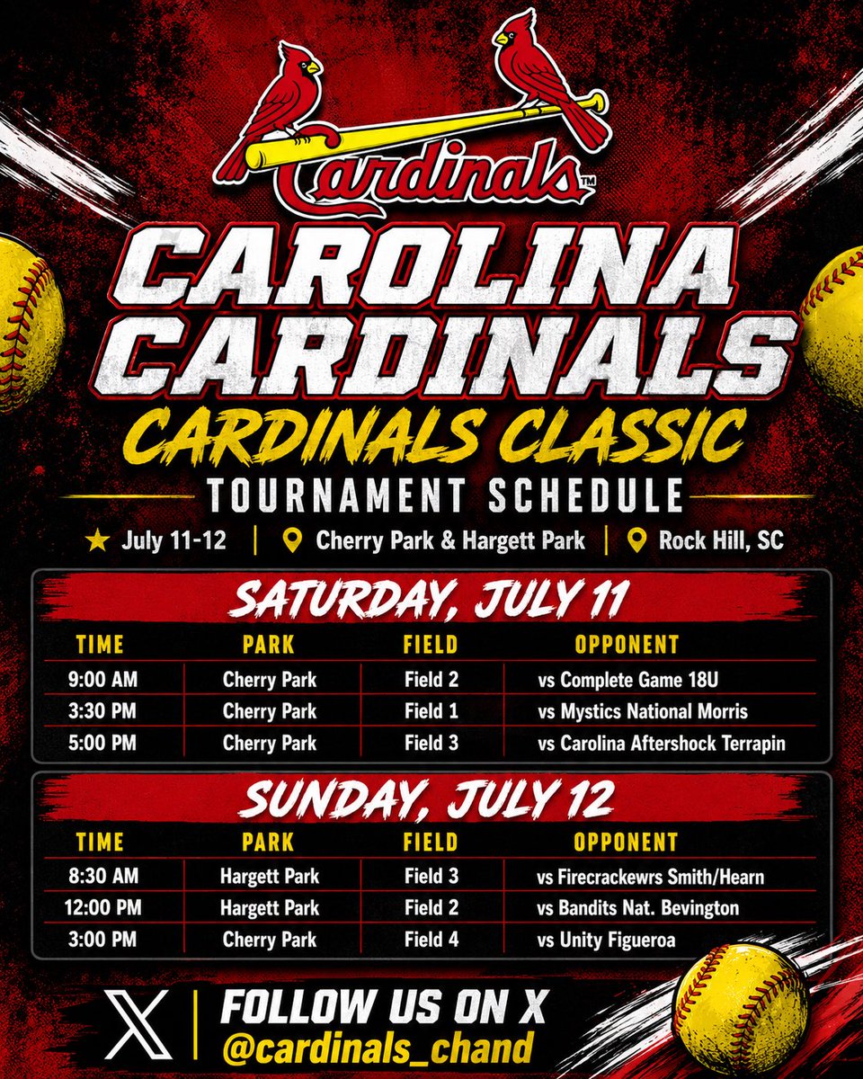 Stella_Jordan10's tweet photo. This weekends schedule is ready for @cardinals_chand  Come and watch us play. https://t.co/N5U2bafFzv