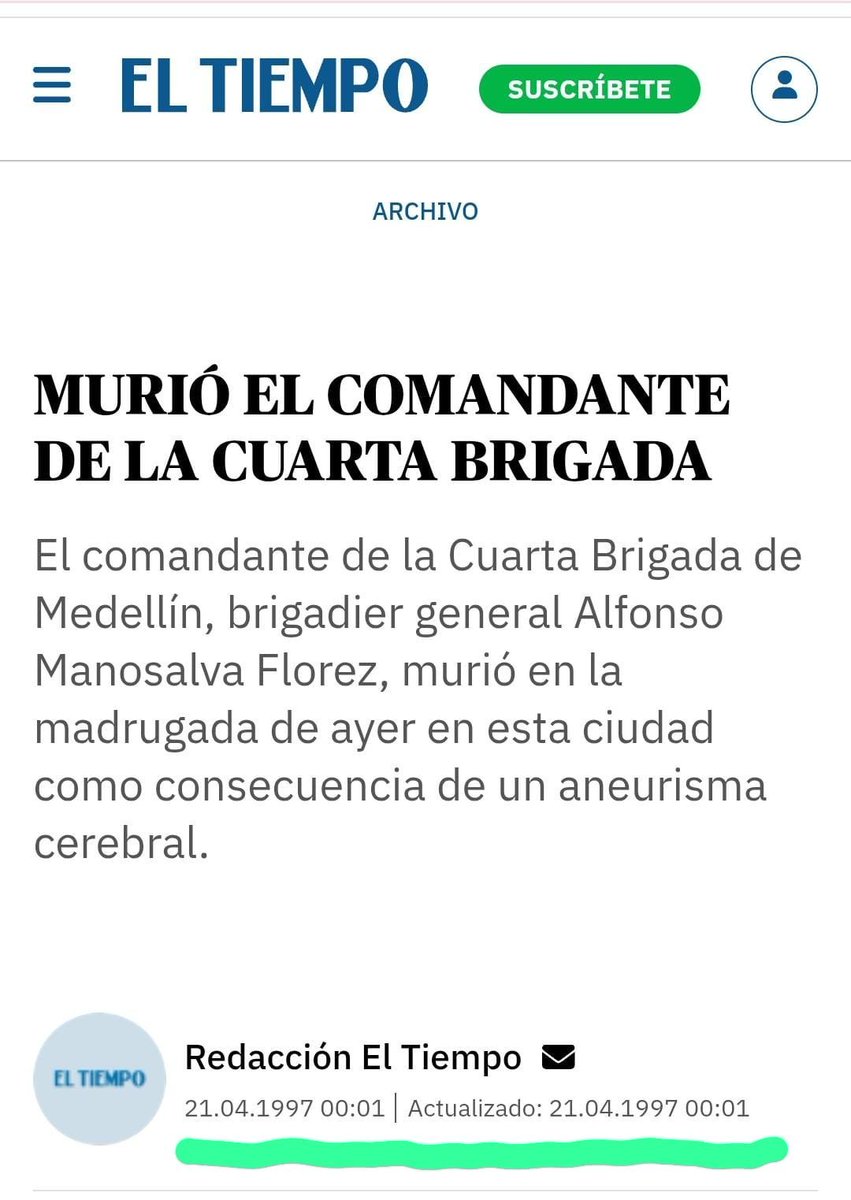 isamg6's tweet photo. El testigo utilizado por la izquierda, Francisco Villalba, señaló a un general fallecido de participar en una reunión con paramilitares, el expresidente @AlvaroUribeVel y su hermano Santiago.

El general Alfonso Manosalva Flórez, según Villalba, participó en tal reunión a finales del 97, el general falleció en abril.

De este nivel son los testigos que han buscado para sustentar la tesis política 'Montecepedista'.