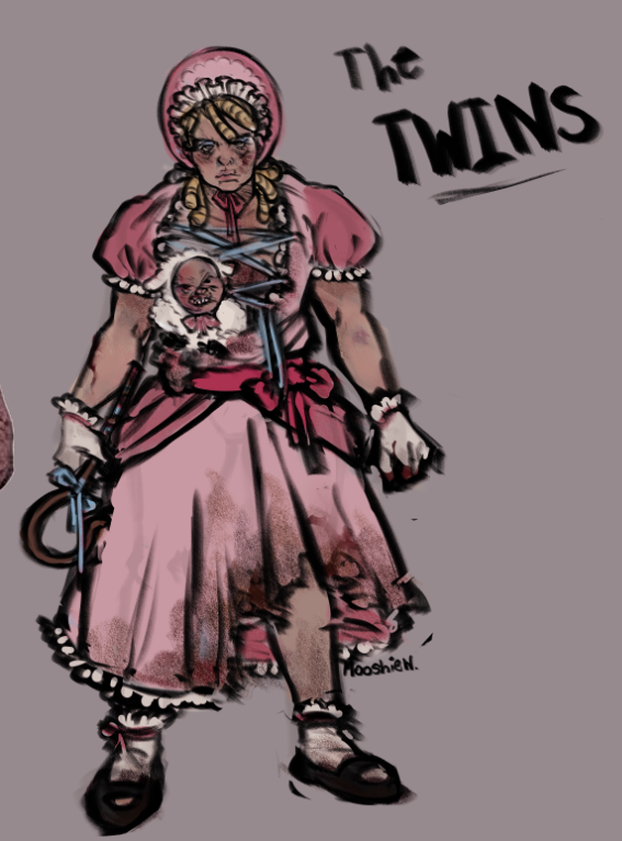 MooshieW's tweet photo. Skin concept for the twins 
#dbdtwitter #deadbydaylight https://t.co/D9bdui5x4I