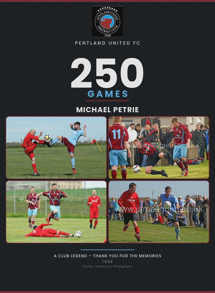 PentlandUnited's tweet photo. At The Eain Mackintosh Cup Final in Halkirk on Saturday past, @petrie_m10  made the milestone of 250 matches for Pentland United. Well done to Michael aka Peaches #PUFC #Stabbs https://t.co/9eHjIeuQxw
