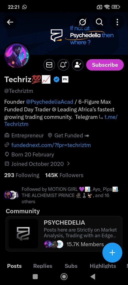 Teejay10753241's tweet photo. @Techriztm @PsychedeliaAcad @FundedNext @TraderHadesh All done big boss https://t.co/WqOHrP6p7A