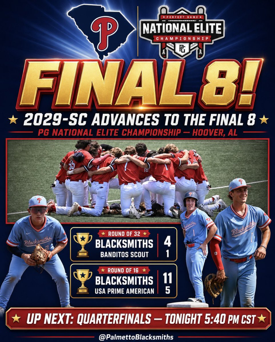 BlacksmithsBase's tweet photo. 2029-SC advances to the Final 8 in Hoover ‼️‼️‼️ https://t.co/yLXYCXwJqW
