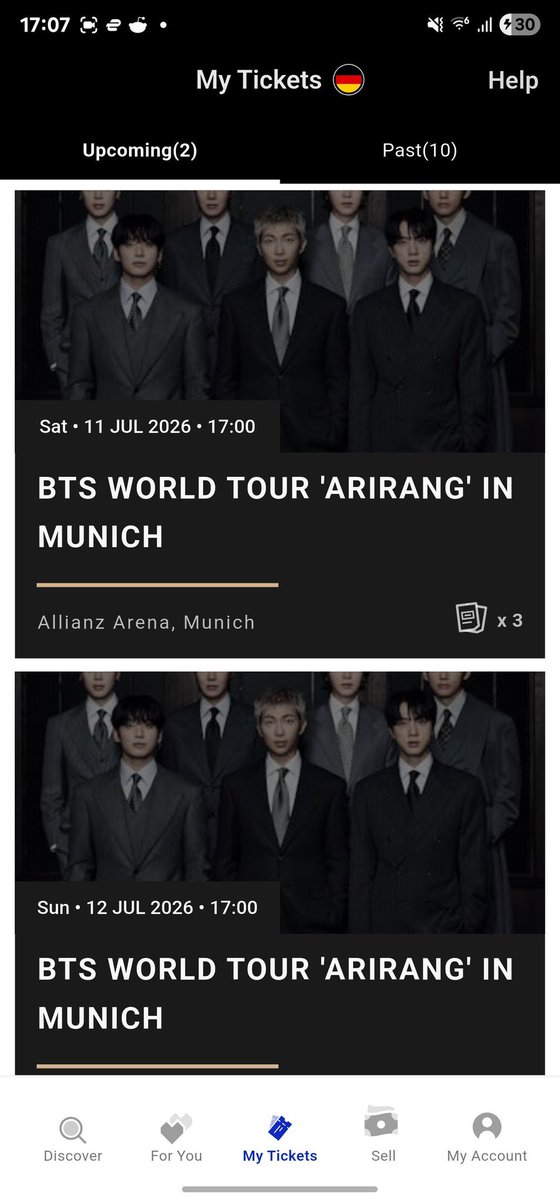 valary79413's tweet photo. 🚨 WTS | BTS IN MUNICH 🇩🇪

🎫 Tickets available:
📅 Saturday, July 11
✨ 2× Section 103, Row 15
📅 Sunday, July 12
✨ 2× Section 117, Row R
💰 €175 per ticket..

✅ Can also enter the venue together if preferred

#BTS #BTSinMunich #WTS #MunichTickets #KPOP https://t.co/dcADpAQ9Sy