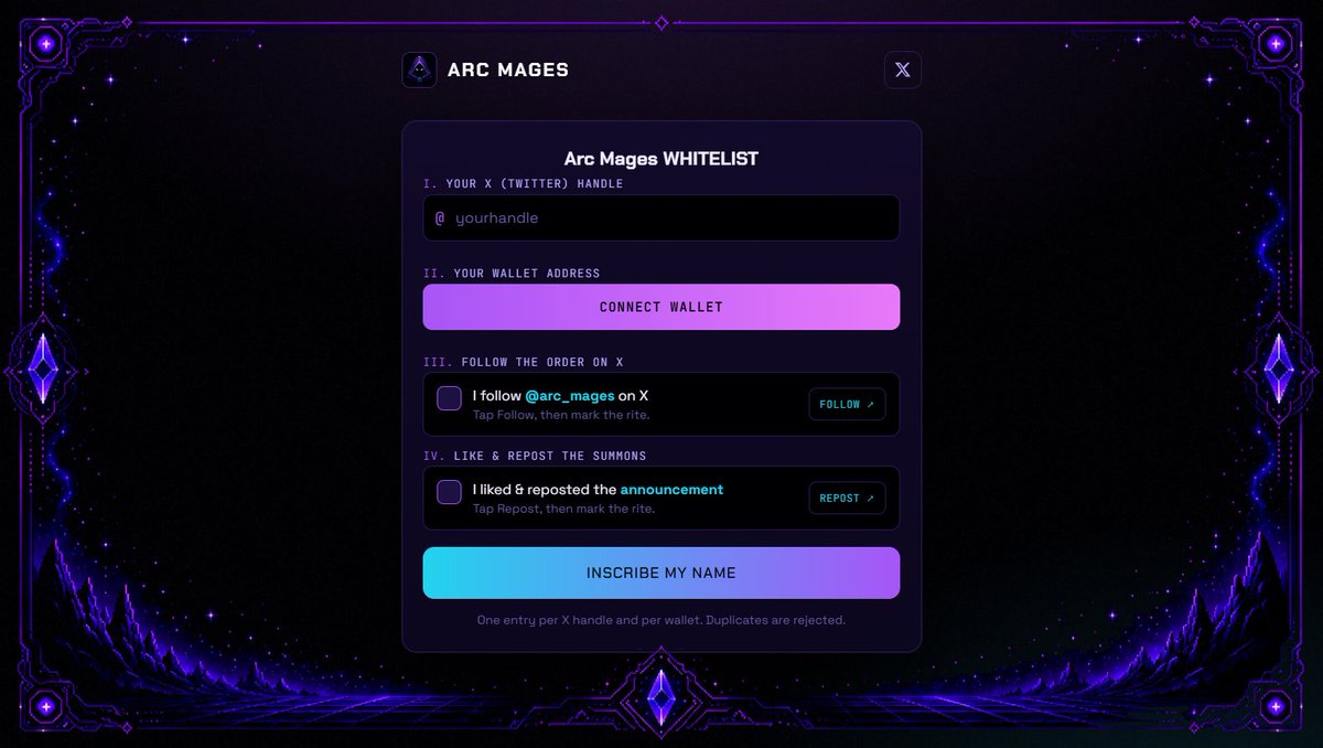 arc_mages's tweet photo. ๐ง WHITELIST is OPEN!
Arc Mages have traveled across time and realities - arriving from the future on @arc mainnet to save this timeline๐
๐ฎReserve WL spot for upcoming mint ๐ https://t.co/2LrEwoBKaD
#Arc #ArcMainnet #NFT #NFTs #Mint #WL