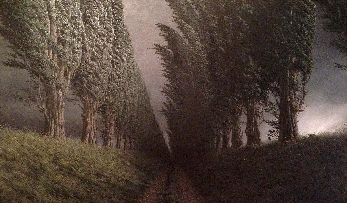 DailyClassicArt's tweet photo. Markus Matthias Krüger - "Poplar Avenue in the Storm" (2010) https://t.co/CIIkozb1jh