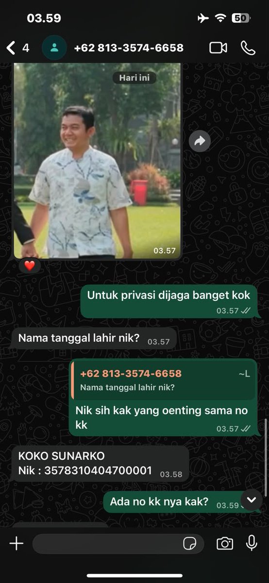 ohhix4's tweet photo. KOKO SUNARNO DATA ANDA SEDANG DI LACAK SAMA ORANG YANG TIDAK BERTANGGUNG JAWAB  DENGAN NIK 3578310404700001 https://t.co/iA0Ckgaxok