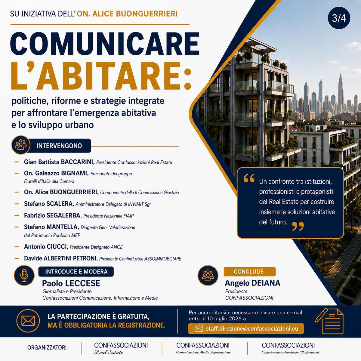 AngeloDeianaTW's tweet photo. Ecco la #locandina definitiva della grande #iniziativa di @ConfAssTW Real Estate del #14luglio alla Sala Matteotti della Camera dei Deputati per un evento su "Comunicare l'abitare" con un super #parterre
#Confassociazioni #laretedellereti #casa #fiaip #casaradio #esserci https://t.co/H15eOj8PIo
