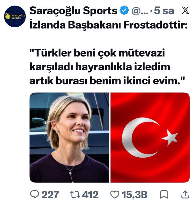 deryacaburda's tweet photo. İzlanda Başbakanı Frostadottir: Türkiye ikinci evim dedi.
“İzlanda Başbakanı arabadan 1826 yılına indi” diyen yüzsüzleri nereye koyalım? https://t.co/ZnIvind08f