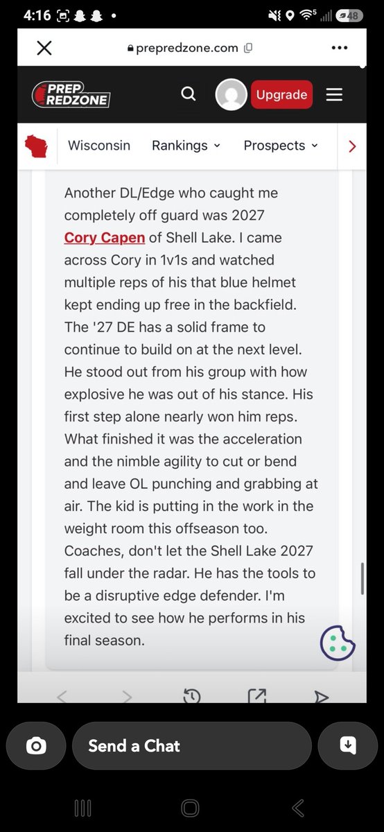 CJ_Capen33's tweet photo. Once again, thanks to Red Zone Preps for recognizing the work im putting in for this sport! https://t.co/VpVqAHzHj9
