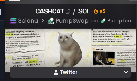 CashCatONPUMP's tweet photo. We are now 5th trending on dev, Not even a full day in and we already hit 2m.

THIS IS JUST THE BEGINNING https://t.co/TQJ5PLvDAm