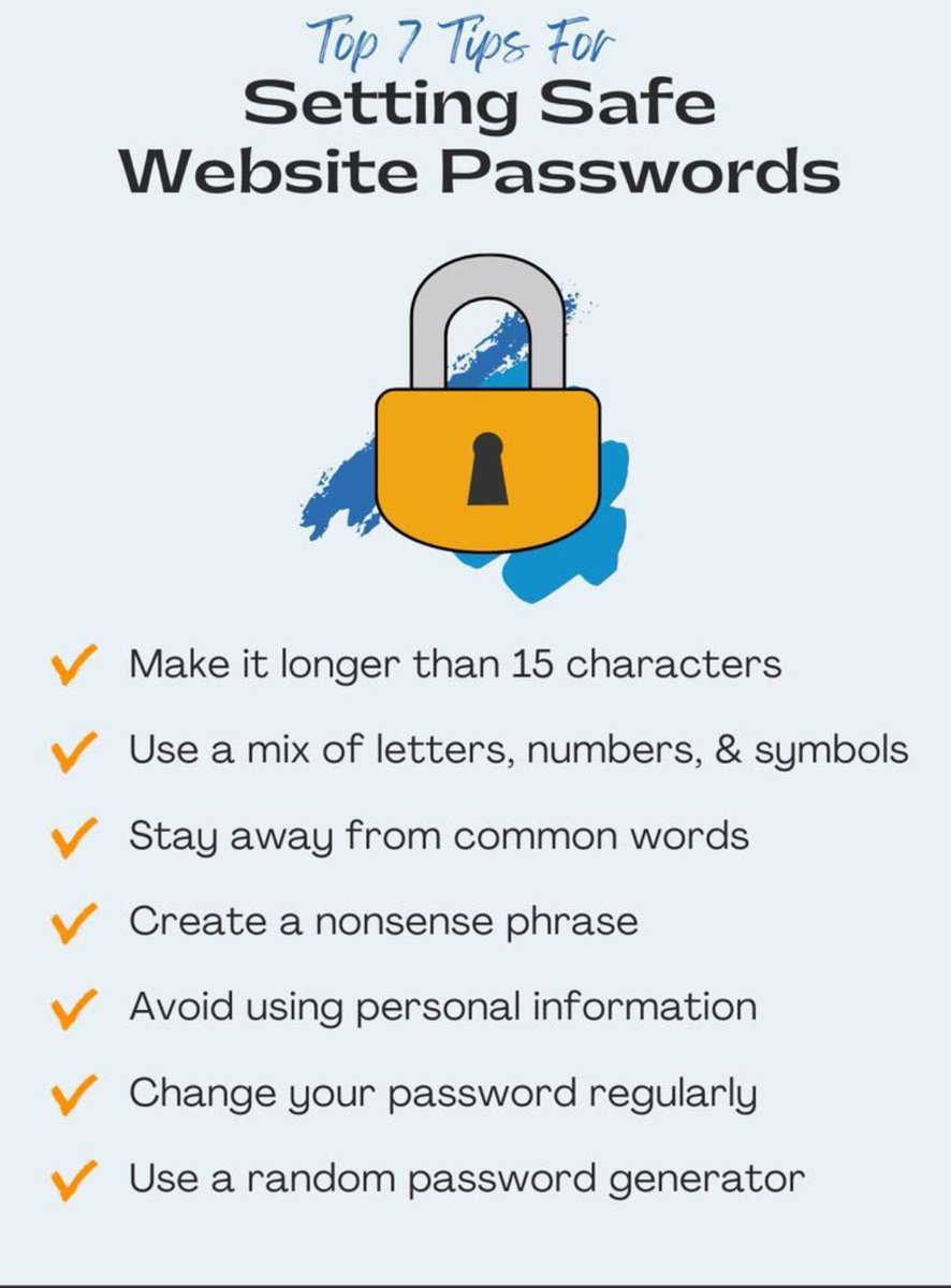 LuisUnlock1's tweet photo. Secure your digital identity with smart habits. Create unique, strong passwords for each account, turn on two-factor authentication, and remain cautious of phishing and suspicious links. Staying proactive is essential to keeping your online presence safe.

#StaySecure https://t.co/ytLUFepqgt
