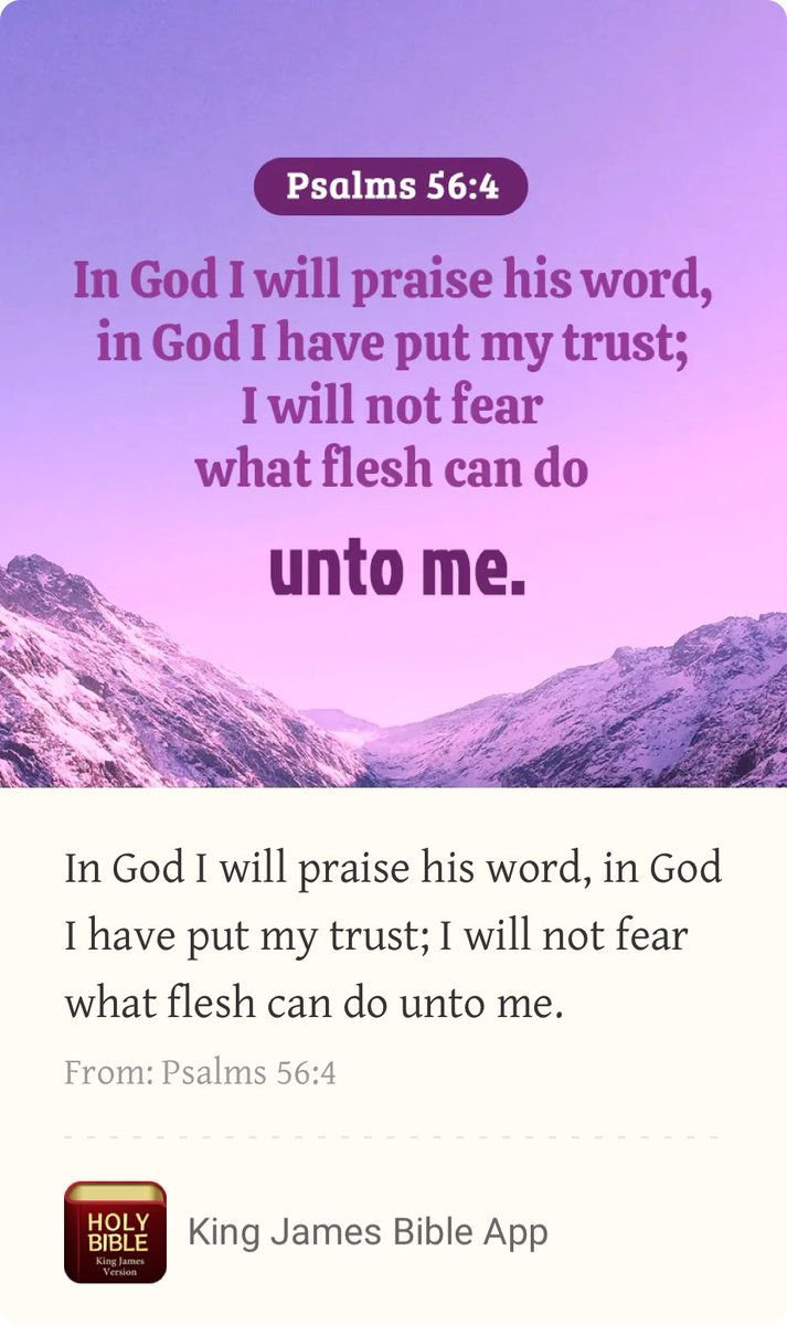 profdatao's tweet photo. Morning Prayer 

In God I’ll praise his word, in God I have put my trust; I’ll not fear what flesh can do unto me. ( Psalms 56v4 )

Inspiration 

As mentioned in previous verses, the motif of our flesh or material world coming to pass whilst the soul lives on is a common one. It https://t.co/Lphu1RIX1v