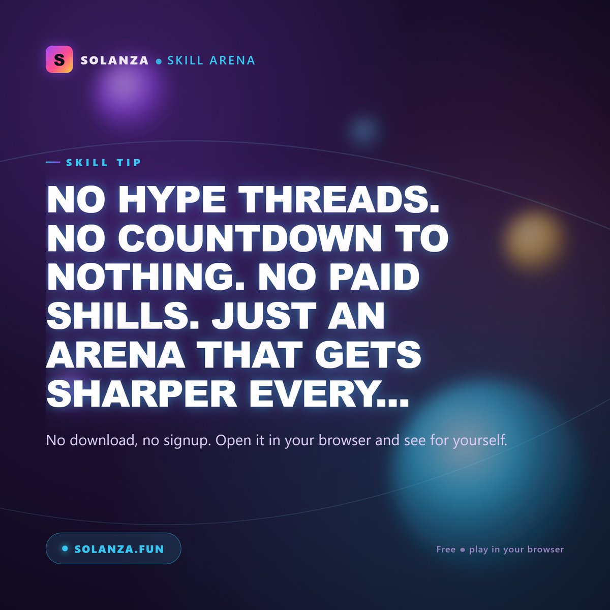 Solanza_jackpot's tweet photo. No hype threads. No countdown to nothing. No paid shills. Just an arena that gets sharper every week. https://t.co/n9vfSiUYC6

No download, no signup. Open it in your browser and see for yourself. https://t.co/C9JPKkFQyZ