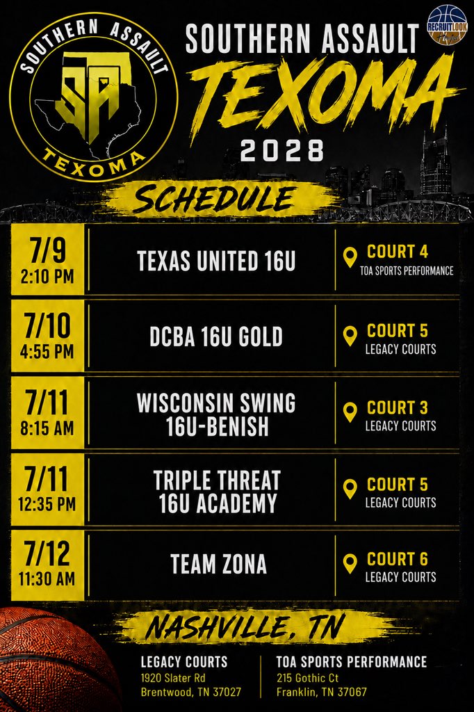 SATexomaHoops's tweet photo. 4 teams traveling to Nashville for @RL_Hoops 

17u- @CoachGossett13 
17u- @paintershawn1 
16u- @CoachPaulHarvey 
15u- @coachkey53 https://t.co/3OmRvpNMUm