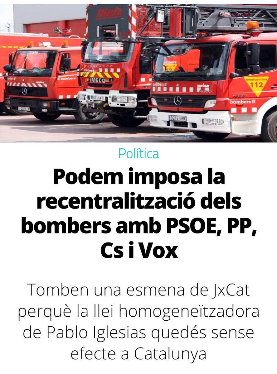 NoEsPotCat's tweet photo. El 2021 les nostres companyes de na Jaume Asens, Joan Mena, Pisarello, Yolanda Díaz, Irene Montero i companyia vam ser les responsables de recentralitzar a Madrid els Bombers. Som tant o més nacionalistes espanyoles que Vox i PPSOE! 
Amb Espanya #NOESPOT
https://t.co/awag1jbiVc https://t.co/VINWL3sSCZ