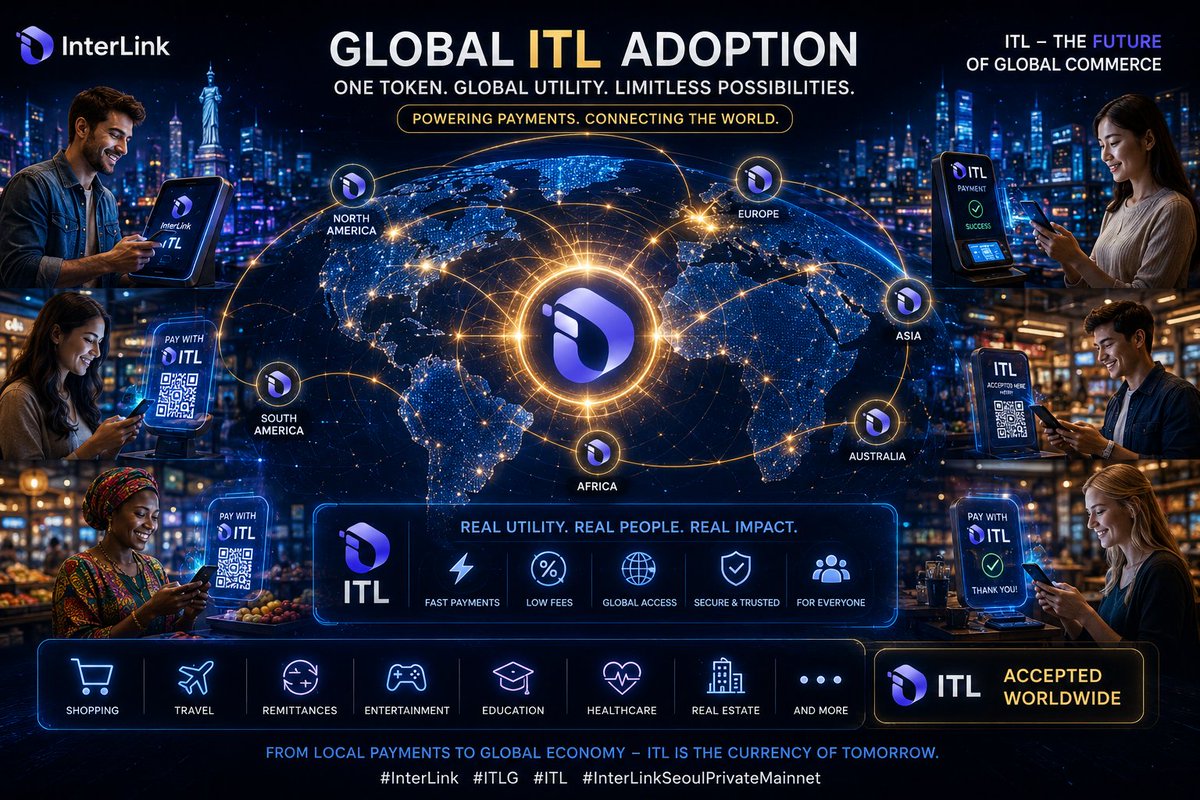 Kavitha1177's tweet photo. From local payments to global commerce, ITL is connecting the world through real blockchain utility. 🌍🚀

#InterLink #ITLG #ITL #InterLinkSeoulPrivateMainnet https://t.co/qCbgSjU2iQ