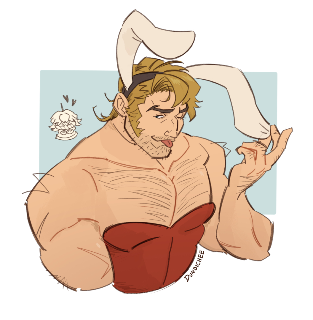 dundichee's tweet photo. Big Booby Bara Beefy Bunny B-b-b-b-b—

The one in the back is a bara boob enjoyer. This turned out like a poem 

#OC #artㅤㅤㅤㅤ https://t.co/iLB8qvJmiK