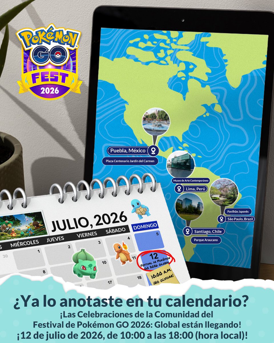 PokemonGoAppLA's tweet photo. Te invitamos a disfrutar de la diversión con nuestros embajadores de la comunidad. 🎊 

¡No te pierdas la celebración! 😎

🇲🇽 Confirme su asistencia: https://t.co/XR2wZSsgUU
🇨🇱 Confirme su asistencia: https://t.co/yZADD4MP0W
🇵🇪 Confirme su asistencia: https://t.co/D2ZUmB3XUe https://t.co/nIQpQckuNW