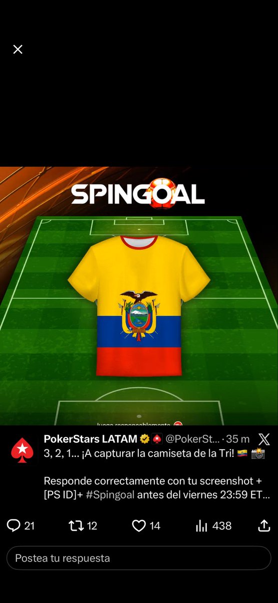 fede_acade7's tweet photo. @PokerStarsLatam [ƒede.acadé] #Spingoal https://t.co/aOwfQG52Kb