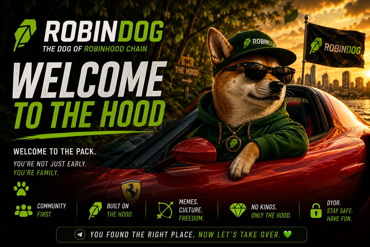 robindog_hood's tweet photo. every chain gets one dog.  the Hood chose ours. 🐕🏹  $ROBINDOG is officially LIVE.  

CA: 0x11ec82fB4F0bcC60915c1ED25390406b7e8a0F07

Buy: https://t.co/QYwvJvzXbv 

welcome home. https://t.co/pWCI72mn2g