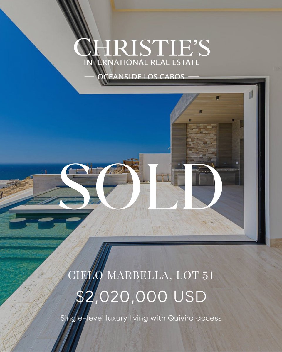 Oceansidecabo's tweet photo. Another successful week in Los Cabos luxury real estate.

These sales reflect continued demand for well-positioned properties, lifestyle-driven communities, and the unique value of owning in Cabo.

We are proud to help our clients move forward with confidence. https://t.co/dRcbrGlPqT