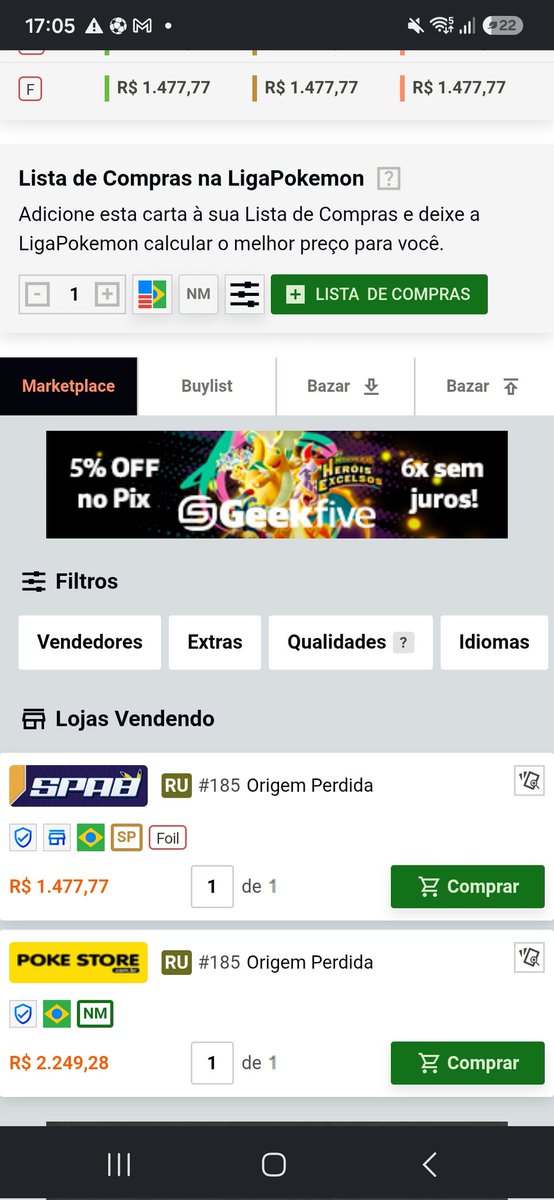 ManoRosbife's tweet photo. Bizarro isso, a liga tem que acabar o quanto antes, não dá para ficar com esse sistema de referência de preços... Precisamos de um histórico de vendas!! https://t.co/FCTSfA3EeS