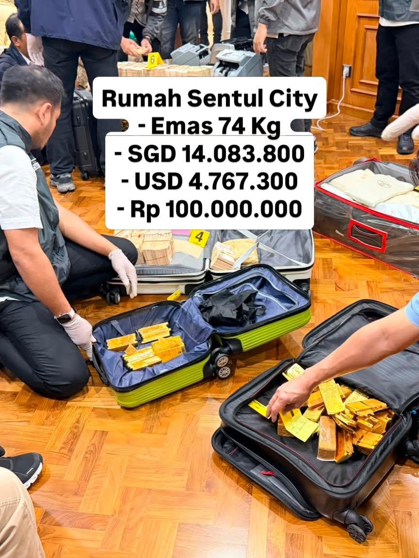 kalistohenituse's tweet photo. 🚨 Hasil sitaan dari pengembangan kasus PLN, Asabri dan Krakatau Steel, polisi menyita ratusan kilo emas dan berkoper-koper mata uang asing hasil pencucian uang korupsi. 🤯 https://t.co/Ey6YlzHSnk