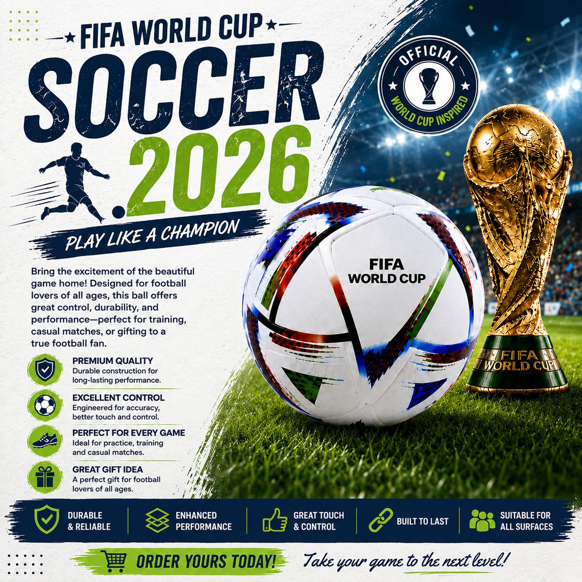 Vcare4uPerks's tweet photo. ⚽ FIFA World Cup 2026™ Soccer Ball
Play like the pros with the FIFA World Cup 2026™ Soccer Ball.
🛒 Shop Now: https://t.co/19MnTKUIyo
As an Amazon Associate, I earn from qualifying purchases
#Vcare #VCARE4UPerks #FIFAWorldCup #WorldCup #SoccerBall #Football #Adidas https://t.co/y7awVaYGtb