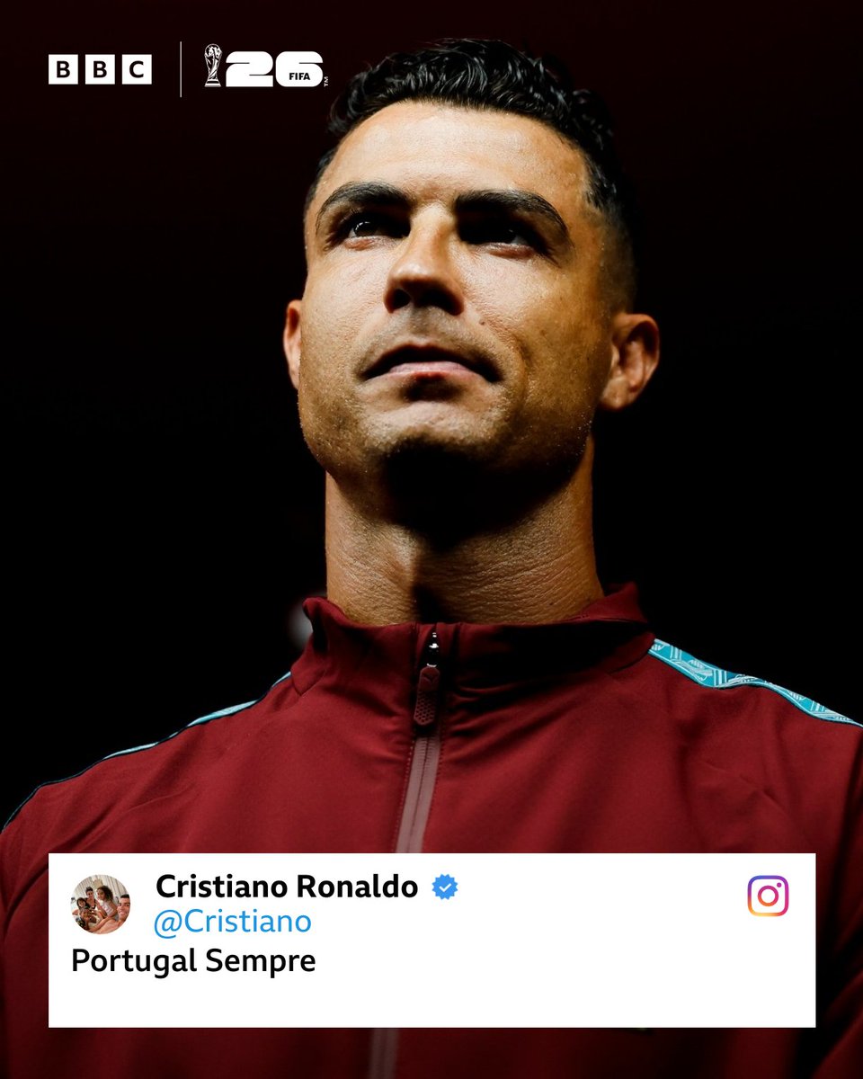 BBCMOTD's tweet photo. 'Portugal forever' 🇵🇹
 
Cristiano Ronaldo has taken to social media for the first time since his country's exit from the World Cup 📱 https://t.co/tTXyVvuPnN