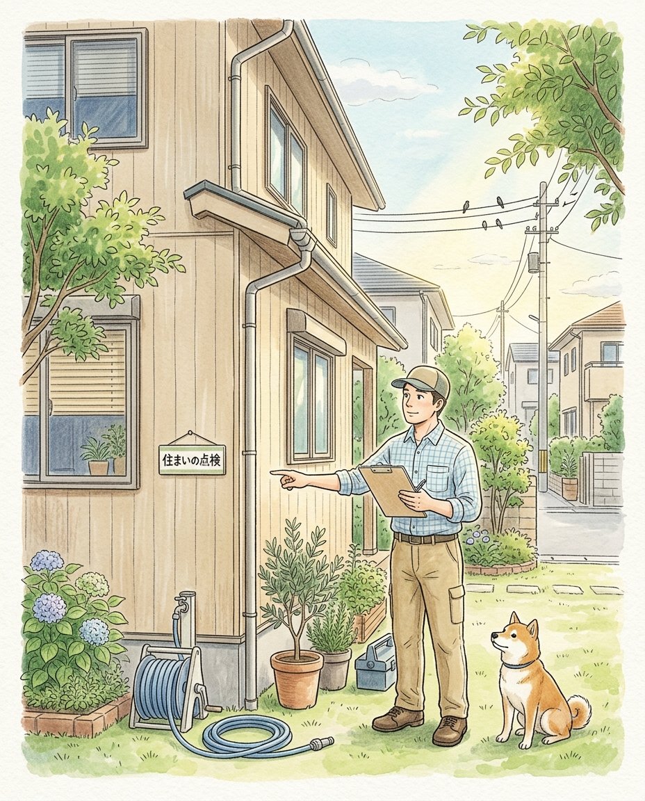 obana555's tweet photo. 暑い日は屋外作業だけでなく家の点検も短時間で。無理をせず、朝や夕方の涼しい時間に行うだけでも安全につながります。 #防災 #住まい #熱中症予防 https://t.co/xeptStTVdR