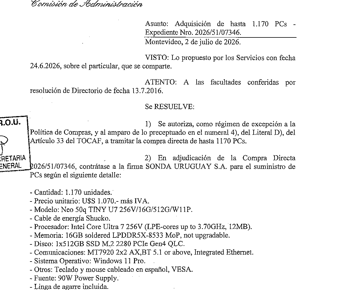 MartinFitz23506's tweet photo. COMPUTADORAS 💻:  Los uruguayos pagamos 1.527.318 USD para la compra de hasta 1.170 PC para el Banco República. https://t.co/WCllQkx5Kb