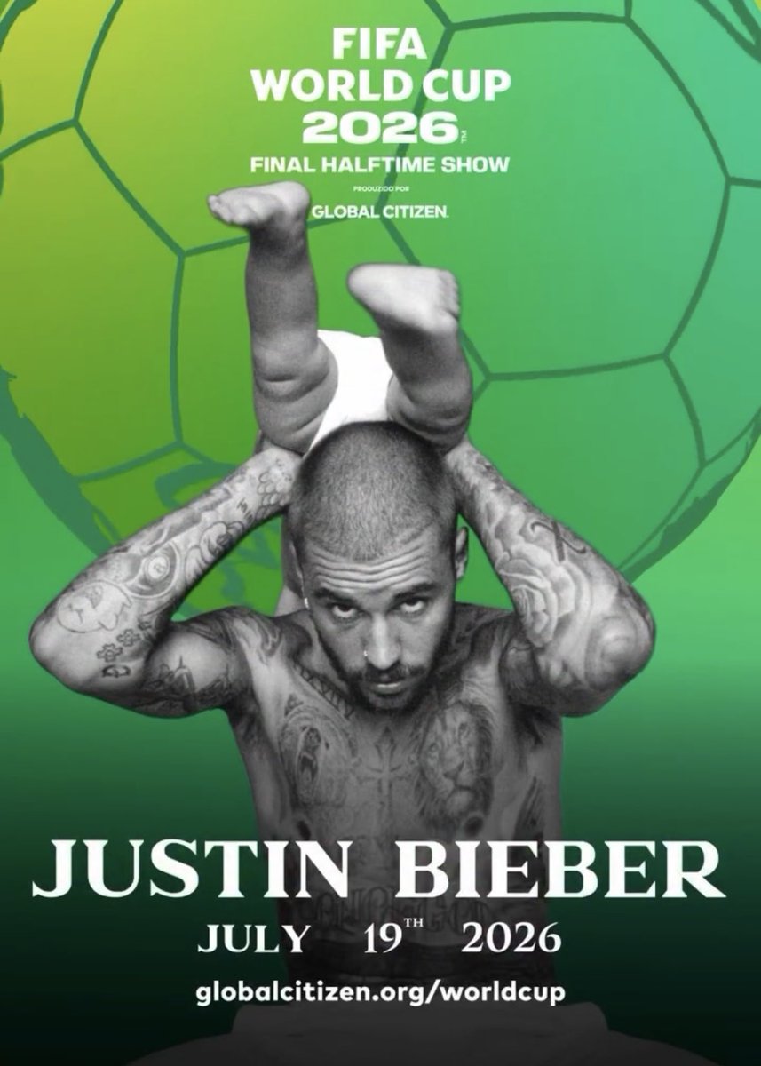 bieber_japan's tweet photo. ＼＼🚨 速報 🚨／／
#ジャスティン・ビーバー 
2026 FIFAワールドカップ決勝
ハーフタイムショーへの出演決定⚽️🔥

〈ジャスティンのコメント〉
「FIFAワールドカップは、他にはない形で世界をひとつにします。このハーフタイムショーに参加できること、そして世界中の子どもたちの教育支援につながることを、とても光栄に思います。」 

ワールドカップ決勝で初めて実施される公式ハーフタイムショー🪩✨

世界中が注目する歴史的なステージは、現地時間7月19日に開催予定です🎤