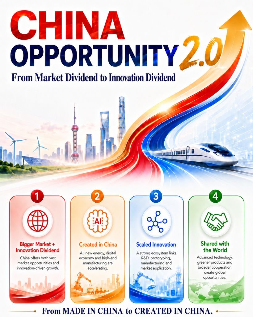 ChineseEmbinUS's tweet photo. What is #China Opportunity 2.0? It's not about shocks or threats—it's about opportunities and empowerment for the world. https://t.co/ACfmf9HTrY