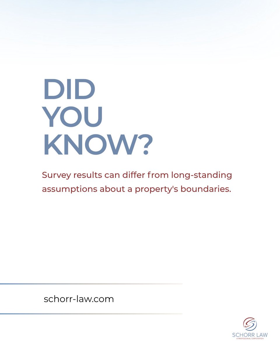 SchorrLaw's tweet photo. A land survey can reveal property boundaries that differ from long-held assumptions. Knowing where your property begins and ends can help prevent costly boundary disputes.

#SchorrLaw #BoundaryDisputes #PropertyRights #RealEstateLaw #CaliforniaRealEstate https://t.co/1hctXTJCmX