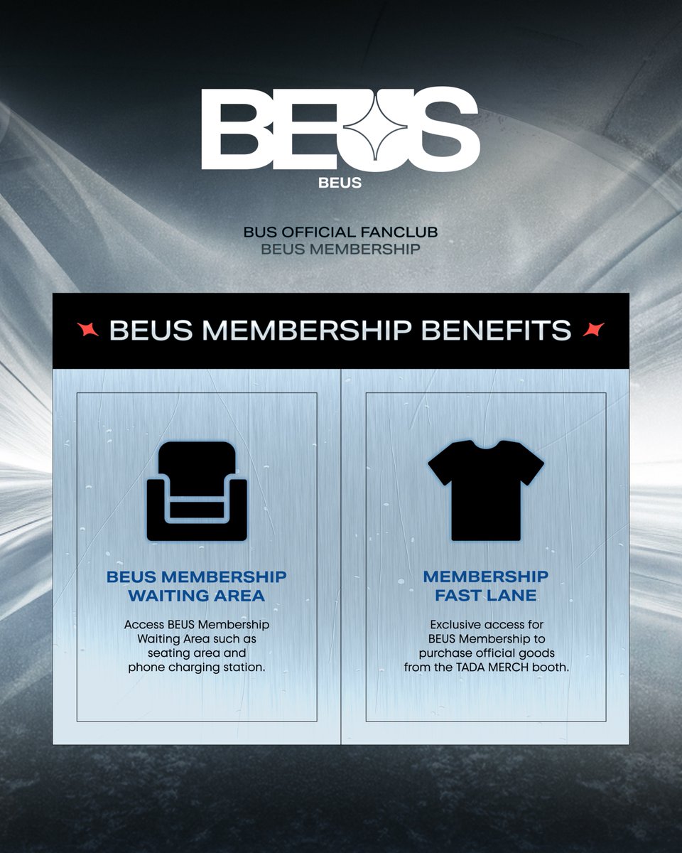 BUS_SONRAY's tweet photo. BEUS Membership Benefits ✨

ขั้นตอนการเข้าใช้งาน / HOW TO ACCESS
BEUS Membership Waiting Area

BUS because of you i shine

LIGHT AS ONE CONCERT

Presented by Gangnam Clinic

🗓️ 24 25 26 JULY 2026
📍 IMPACT ARENA

#BUS_LIGHTASONE
#BUSbecauseofyouishine
#SONRAYMUSIC https://t.co/5o4AGekSoR