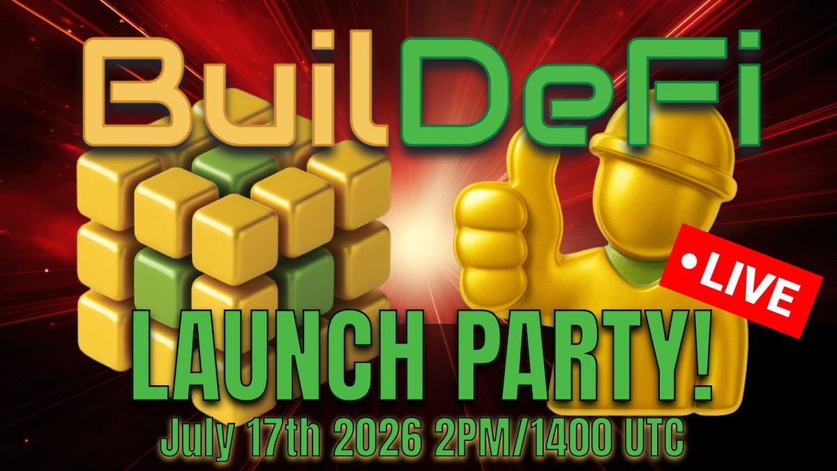 BuilDeFi_Win's tweet photo. 🥳 The #BuildDeFi Launch Party is almost here! We’ve been cooking for months… and somehow the servers are still standing. 😅
On July 17th at 2:00 PM UTC, we’re going live with a proper celebration stream to mark the official launch. Join us for:
👀First look at the live platform
📜Full feature walkthrough
📢AMA with the founders
Come celebrate, see what’s possible, and be part of Day One.🚀 Who’s tuning in? Drop a 🔥 below if you’ll be there!
#BuildDeFi #LaunchDay #DeFi