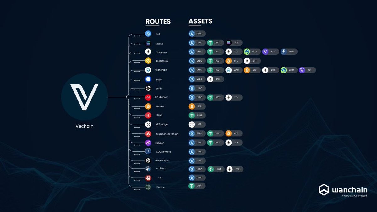 VETlieber's tweet photo. Big news for the $VET ecosystem! 🌐

@vechainofficial is now connected to 17+ blockchains via @wanchain_org. More routes, more assets, and seamless cross-chain interoperability.

The multi-chain future is here. 🚀

🔗 https://t.co/tW4Zqayjzq

#VeChain #Wanchain #CrossChain #DeFi https://t.co/OVBxAYqfOm