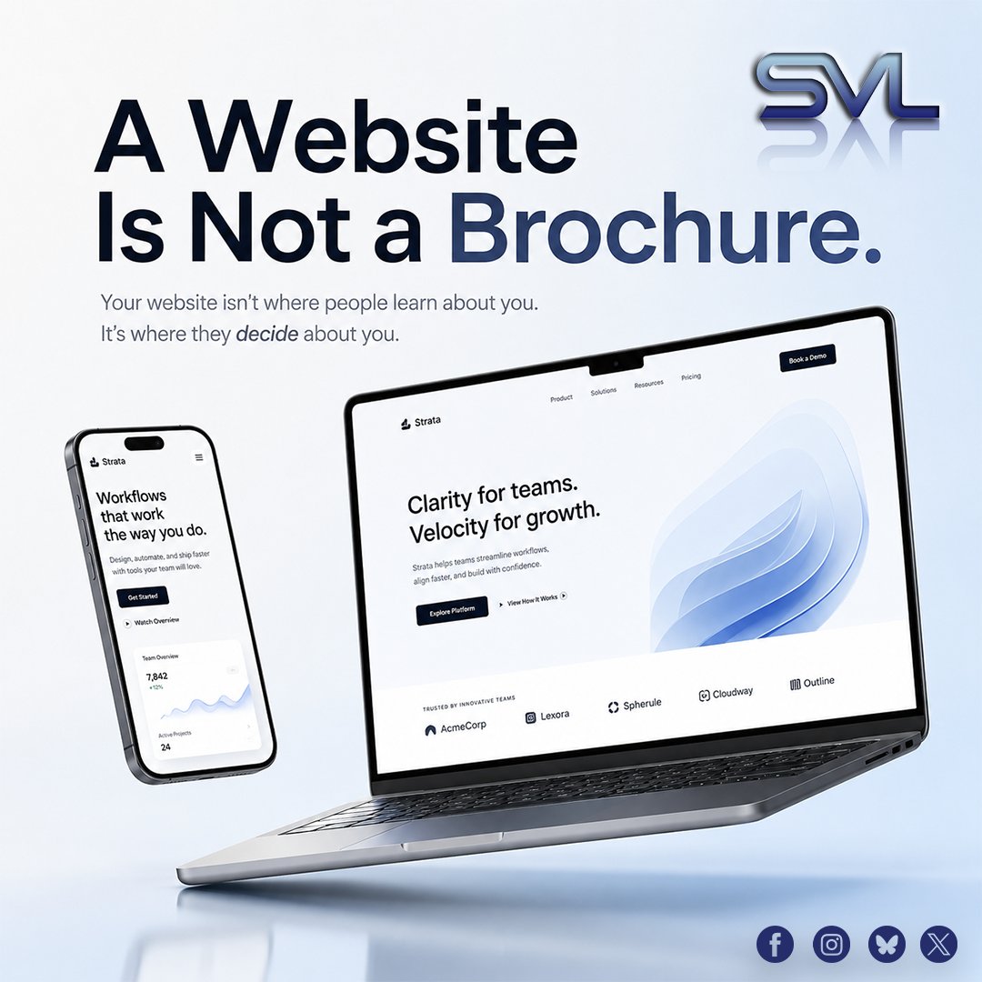 Synvora_Labs's tweet photo. A website isn’t a brochure. It’s where people decide about your brand. Let's upgrade your user experience and turn traffic into actual growth.#GameDev #WebDevelopment #IndieGameDev #GameDesign #FullStackDev #UnityDev #UnrealEngine5 #WebDesign #FrontendDev https://t.co/IcH2zHWTbq