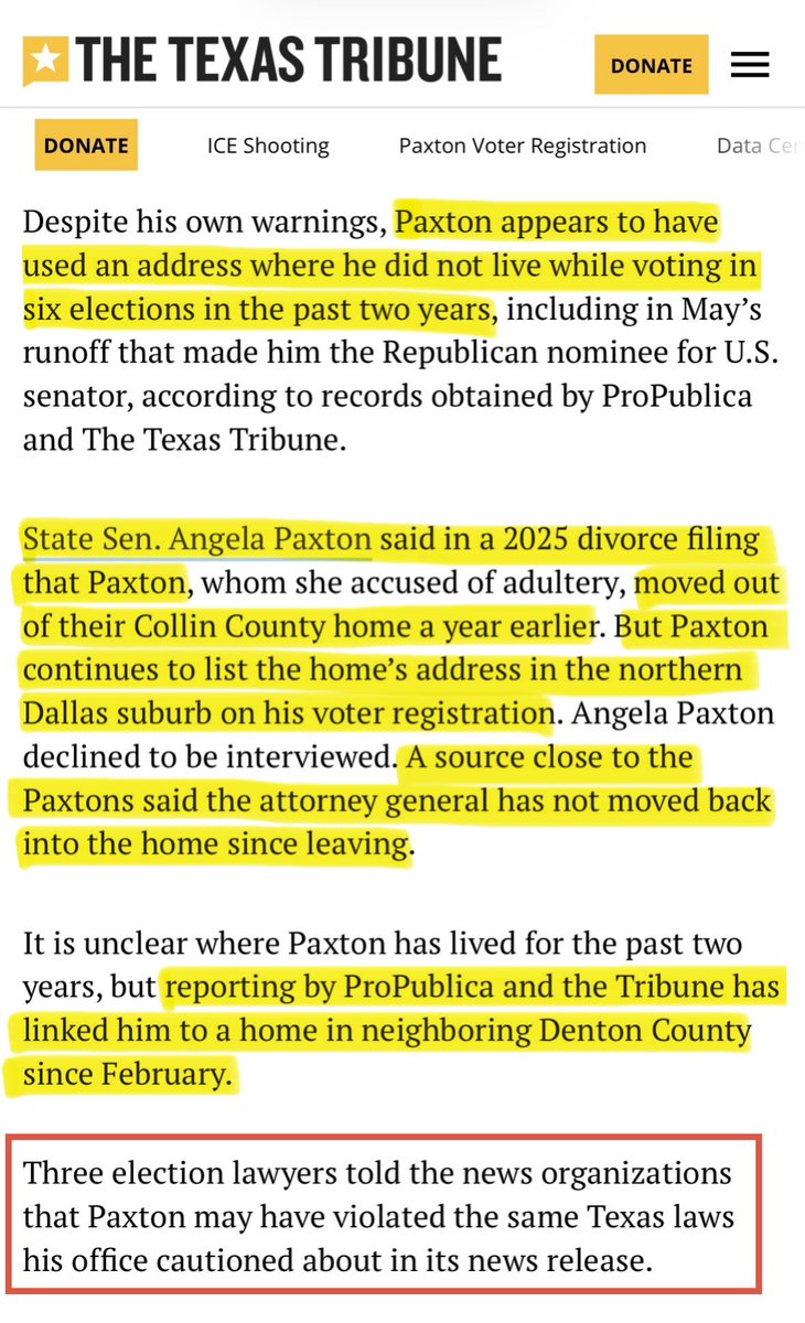 ashleydixon's tweet photo. @LoneStar_PAC Pro-Ken Paxton PAC driving division among Democrats. Yawn. 

Let’s talk about how Ken Paxton likely broke election laws that he himself warned about AND has prosecuted people for. #TXsen https://t.co/6R2t0mpC5A