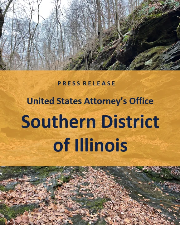 Text that reads "PRESS RELEASE United States Attorney's Office Southern District of Illinois" 