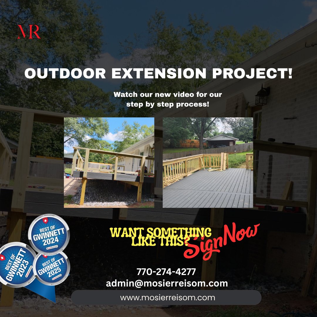 mosierreisom's tweet photo. 🏡 Ready to upgrade your backyard?

📞 770-274-4277
 📧 admin@mosierreisom.com
 🌐 https://t.co/6g6y2f6ILo

#MosierReisom #OutdoorExtension #DeckBuilder #OutdoorLiving #HomeImprovement #Construction #BackyardTransformation https://t.co/lDbsTDT2vP