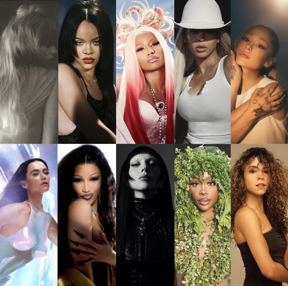 uhmchi's tweet photo. Highest selling female artists in the US (all credits; est):

Taylor Swift: 740m+
Rihanna: 430m+
Nicki Minaj: 390m+
Beyoncé: 310m+
Ariana Grande: 300m+
Katy Perry: 240m+
Cardi B: 210m+
Lady Gaga: 210m+
SZA: 205m+
Mariah Carey: 205m+
Billie Eilish: 200m+ https://t.co/FNvhg3PTH3