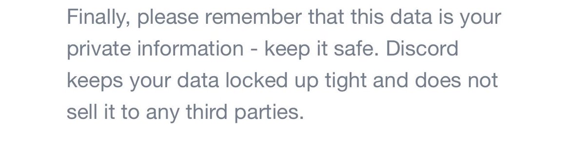 EthanAllenWarr1's tweet photo. @discord this statement in your request data email is very false because we all know you sent our data to the us goverment https://t.co/WENs5CDXVB